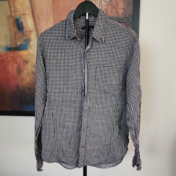 John Varvatos Other - John Varvatos Black White Gingham Button Down Shirt Men’s Designer